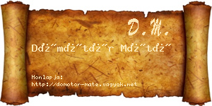 Dömötör Máté névjegykártya