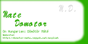 mate domotor business card