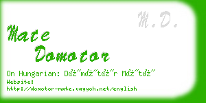 mate domotor business card